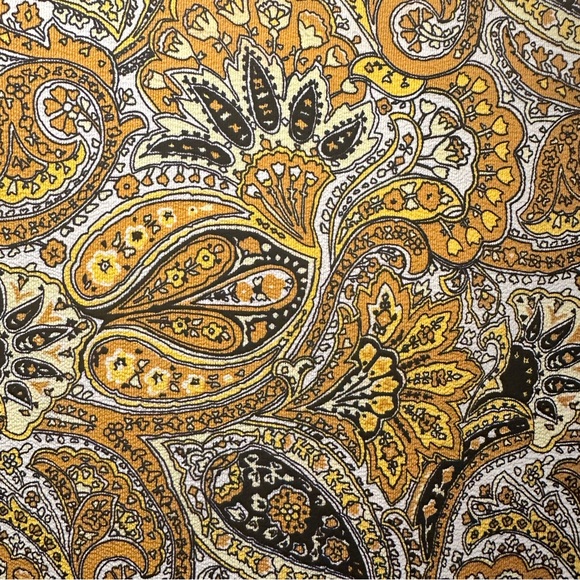 Michael Kors Women’s Paisley Print Bow Sleeve Blouse Mustard Yellow Small - Picture 4 of 7